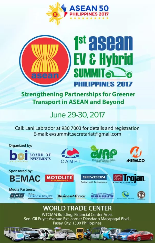 1st ASEAN Electric and Hybrid Vehicles Summit poster