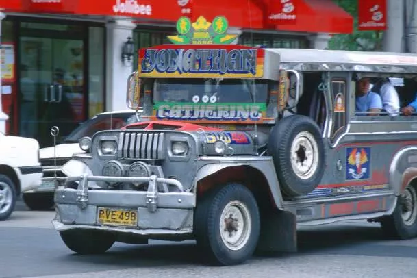 A jeep plying the street