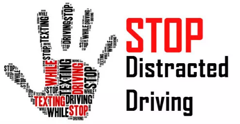 Typography poster for Stop distracted driving