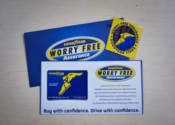 Goodyear PH will offer 24/7 tire repair assistance and free towing service in the event of tire damage resulting in car breakdown Goodyear Worry Free Assurance card