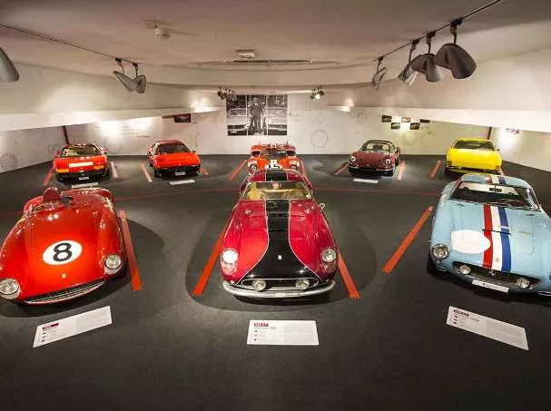 Many Ferrari models on display the museum