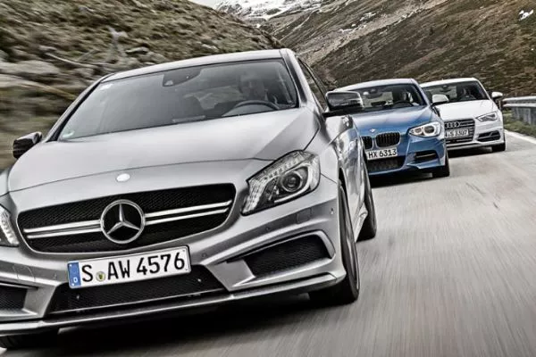 Set of German Cars on the Road