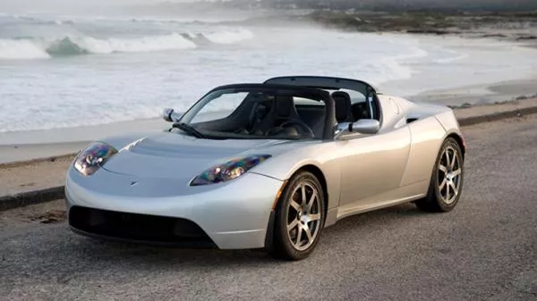 angular front of the Tesla Roadster 