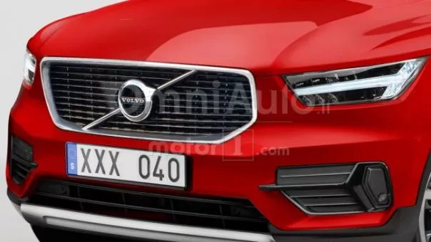 Rendering of the Volvo XC40 hood
