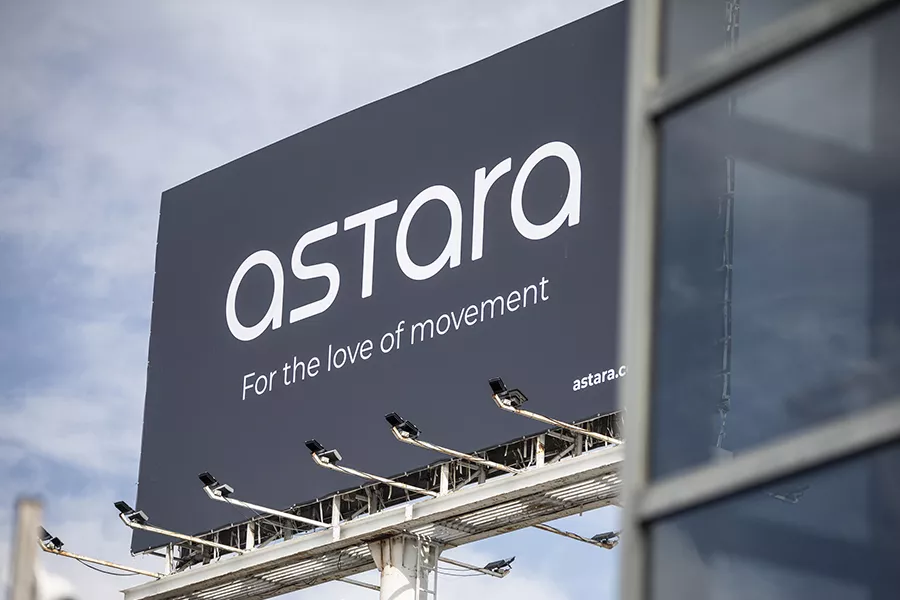 A picture of an Astara billboard