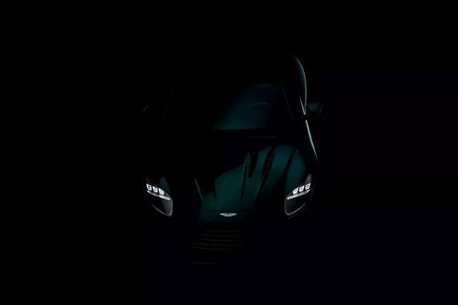 A shadowy picture of the upcoming Aston Martin DB