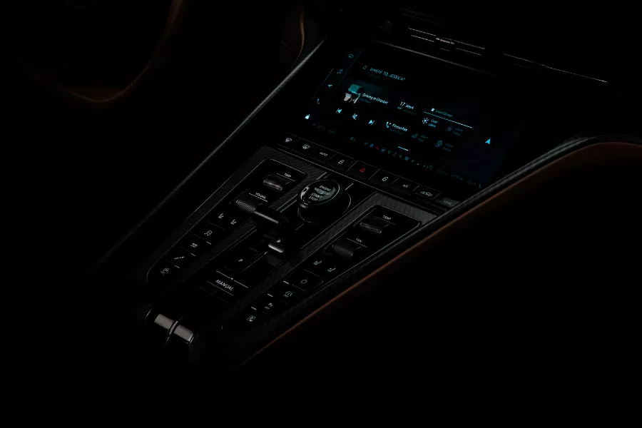 A picture teasing the upcoming DB's center console.