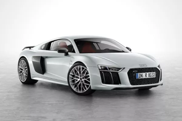 An R8 with a white background