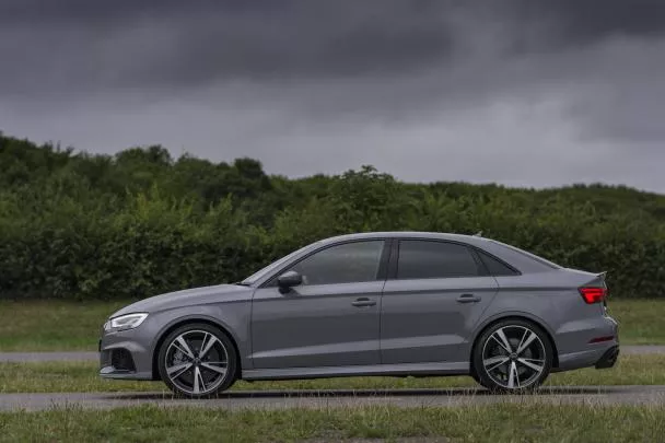 side view of the 2018 Audi RS3 sedan