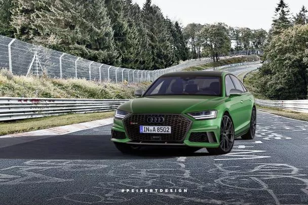 angular front of the rendered Audi RS Q8 