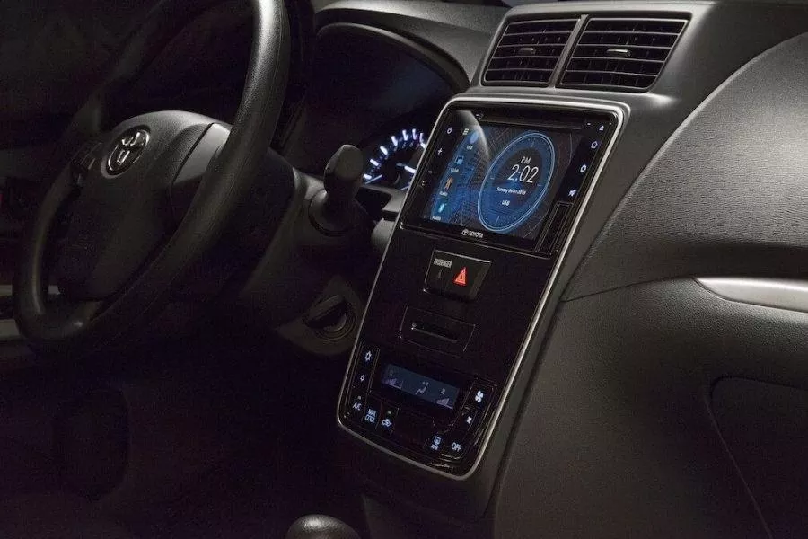 A picture of the old Toyota Avanza's touchscreen