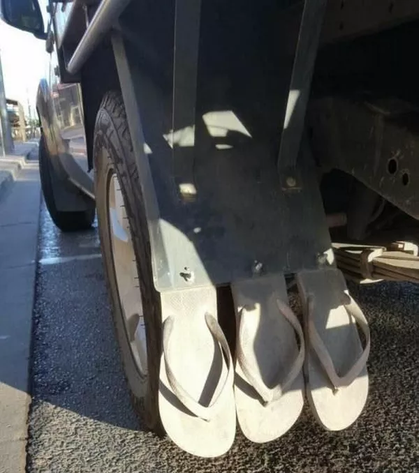 Flip-flops as Mud Shield Guard