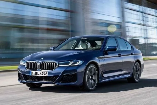 A new BMW 5 Series on the road