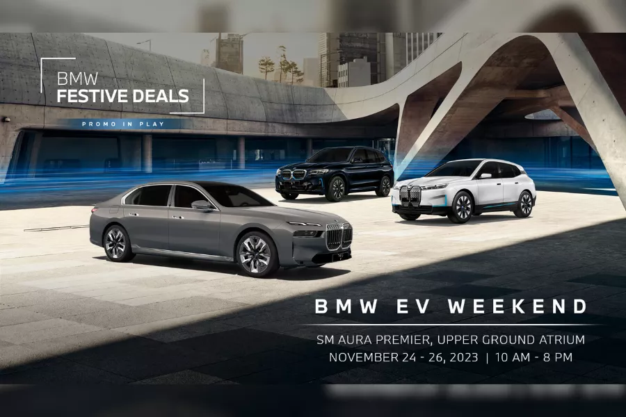 A picture of the BMW EV Weekend poster. 