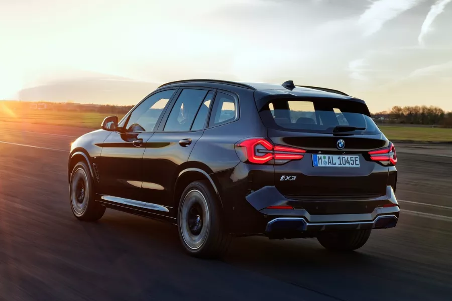 The BMW iX3 rear view 