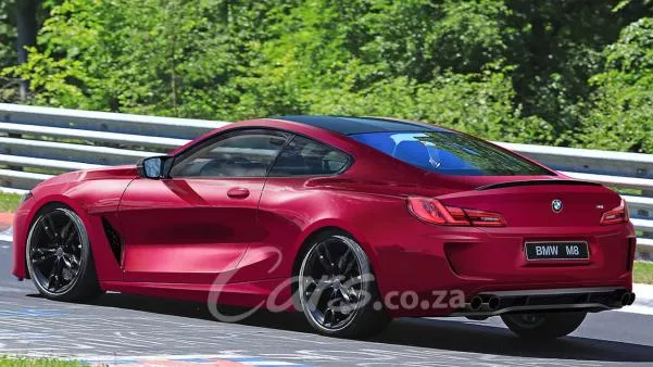 angular rear of the BMW M8