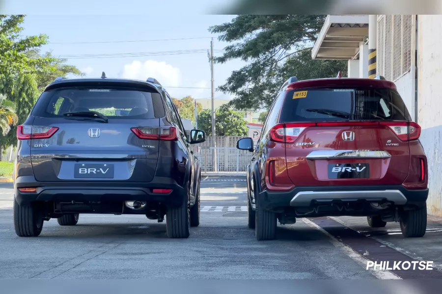 A picture of the rear of the new and old Honda BR-V models