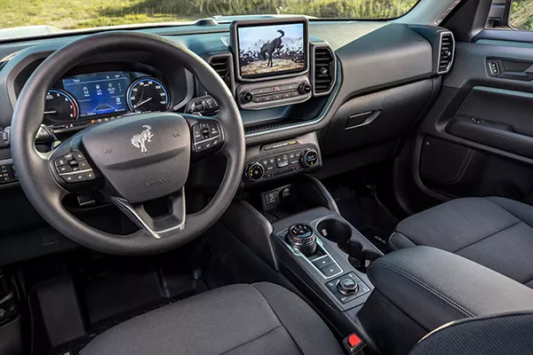 A picture of the Bronco Sport's interior