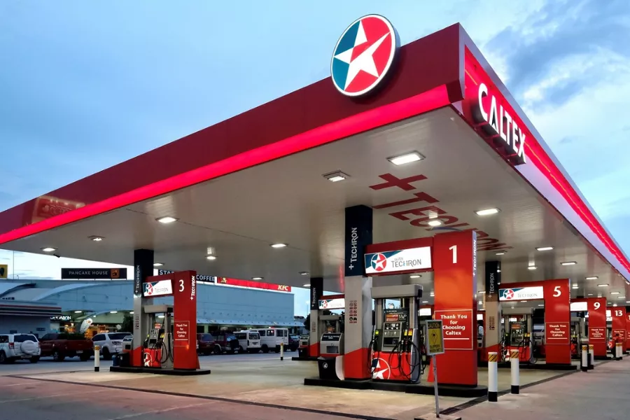 A picture of a Caltex station. 