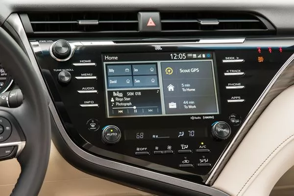 An infotainment system on 2018 Toyota Camry