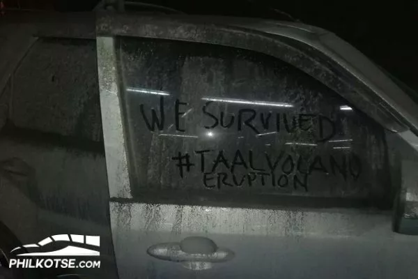 car covered in Taal's Ash