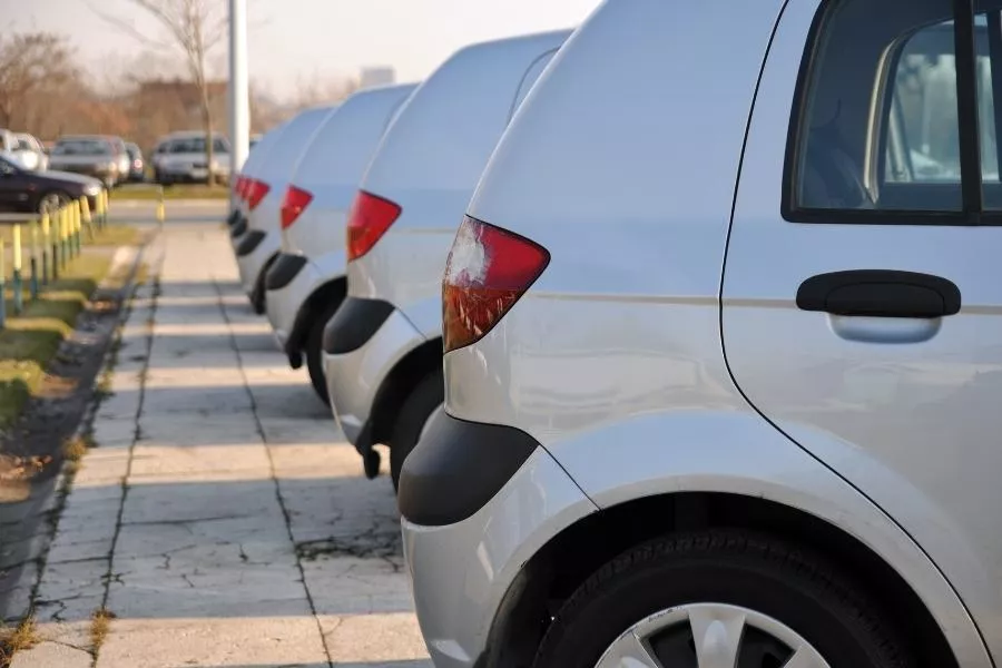 Cars in a dealership