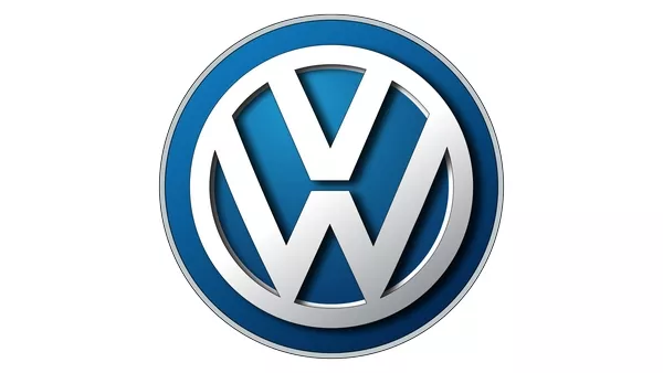 The VW logo has remained largely unchanged after World War II Volkswagen car logo