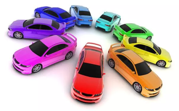 Cars in different colors