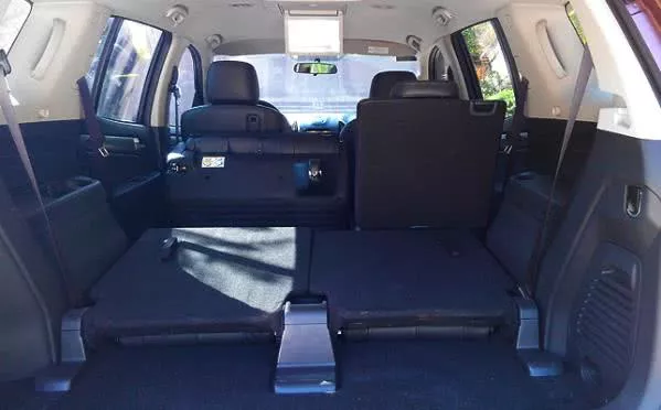 Cargo space of the Isuzu MU-X when the third row folded flat