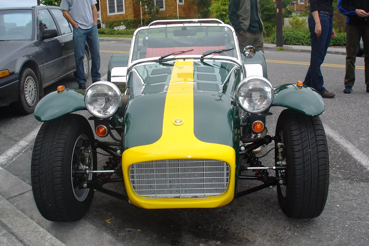 A picture of the front of the Caterham Classic