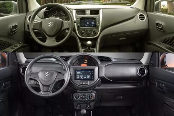 A picture of the interior of the Celerio and the S-Presso
