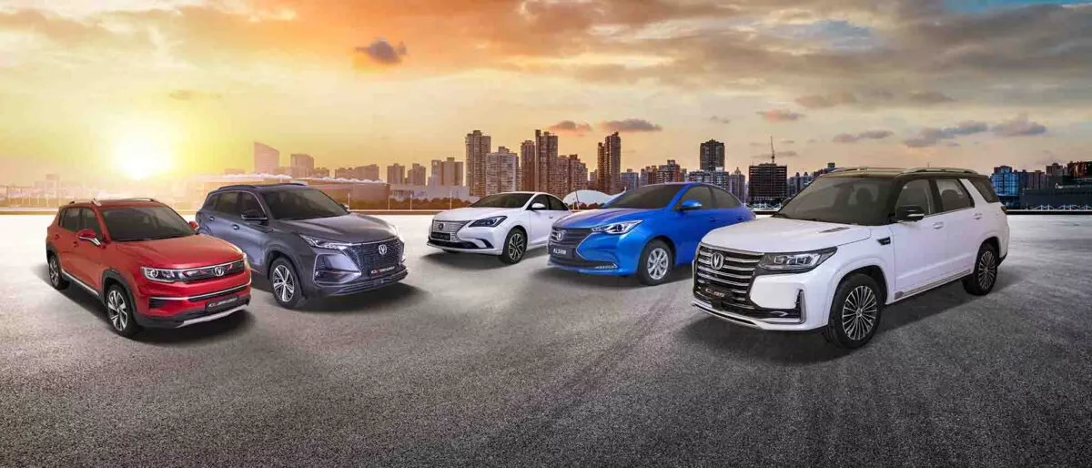 Changan vehicles lined up