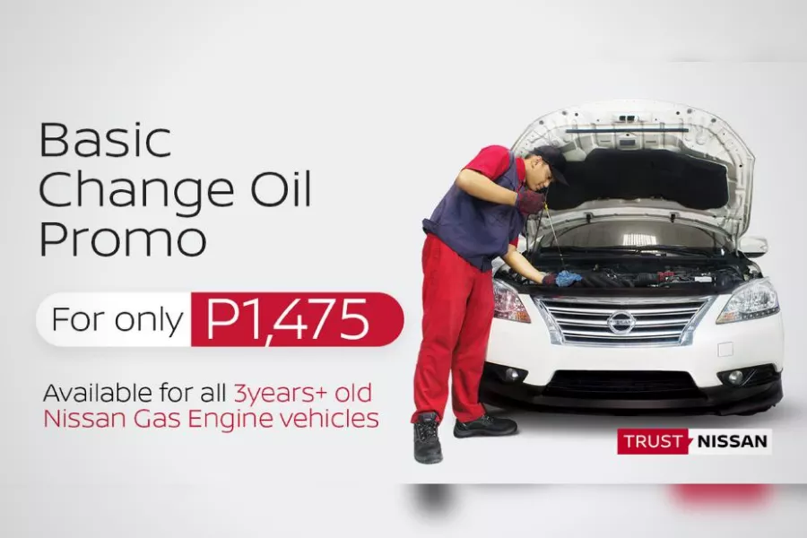 A picture of the Nissan PH change oil discount promo