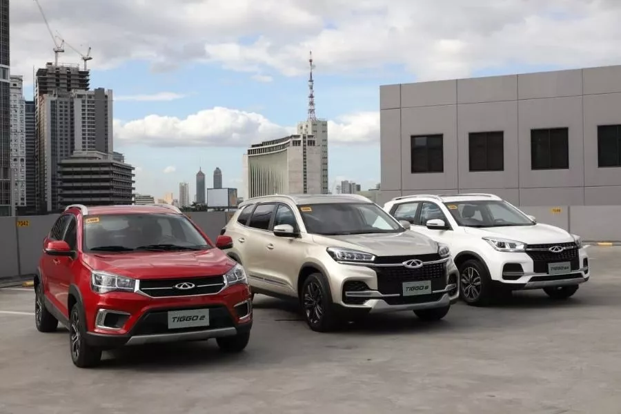 A picture of several Chery crossover models