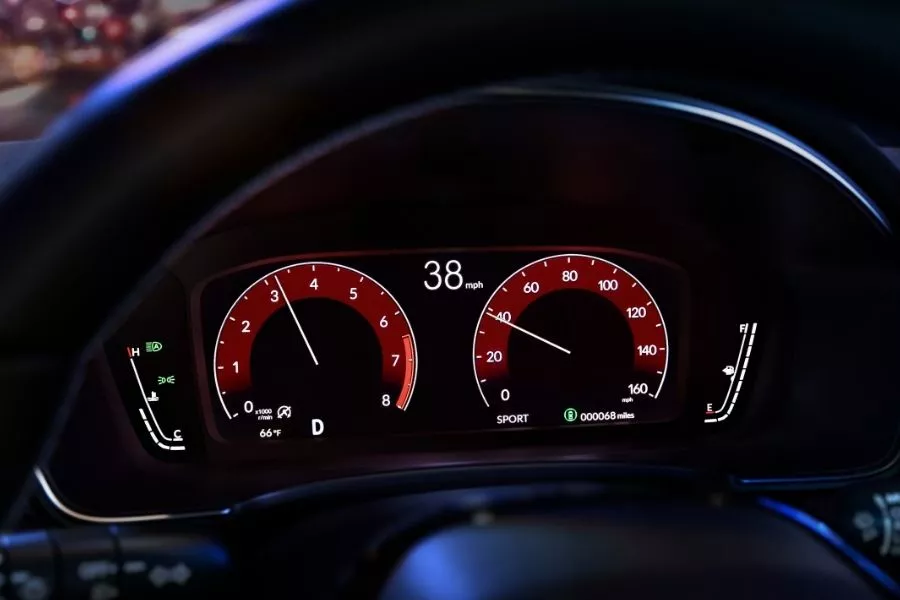 A picture of the 2022 Honda Civic's digital gauge cluster