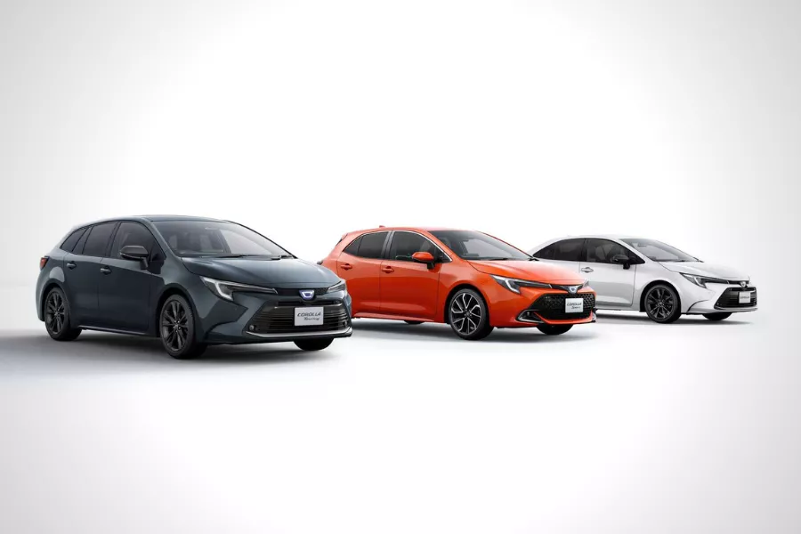 The JDM 2023 Toyota Corolla in three body styles A picture of the available body styles for the 2023 Toyota Corolla for Japan