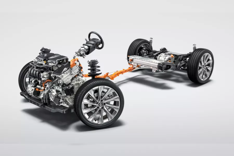 The Crown's 2.4-liter turbocharged hybrid system