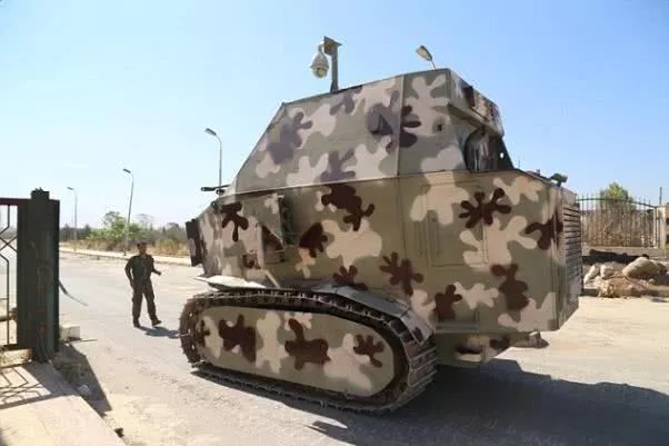 A homemade tank of the Kurds