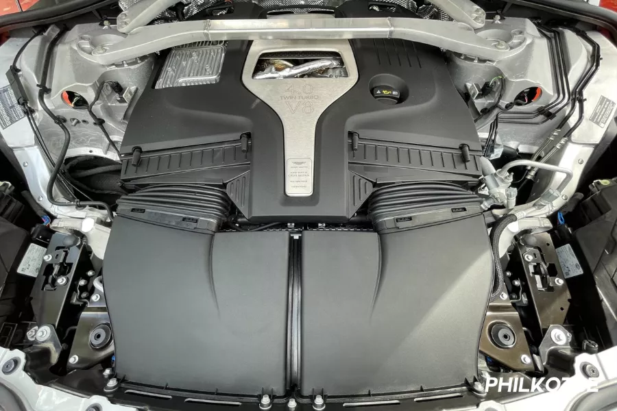 A picture of the DBX707's V8 engine