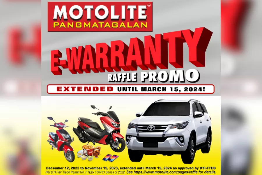 Motolite e-Warranty raffle promo