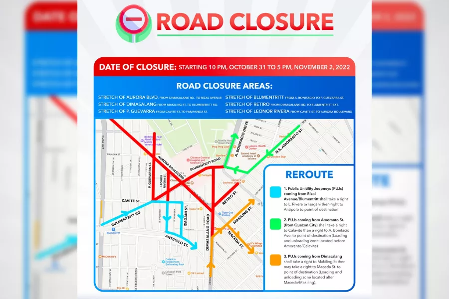 Manila City road closure Undas 2022