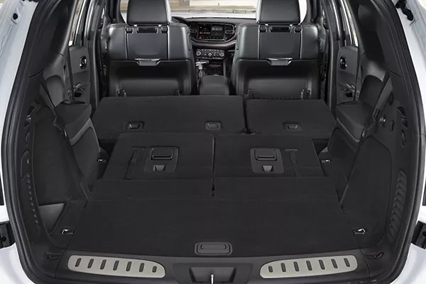 A picture of the interior of the Durango SRT Hellcat with the seats folded