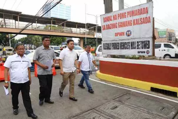 DPWH Secretary Mark Villar said that the flood control project covers the construction of reinforced concrete box culvert DPWH officers visiting the undergoing project site