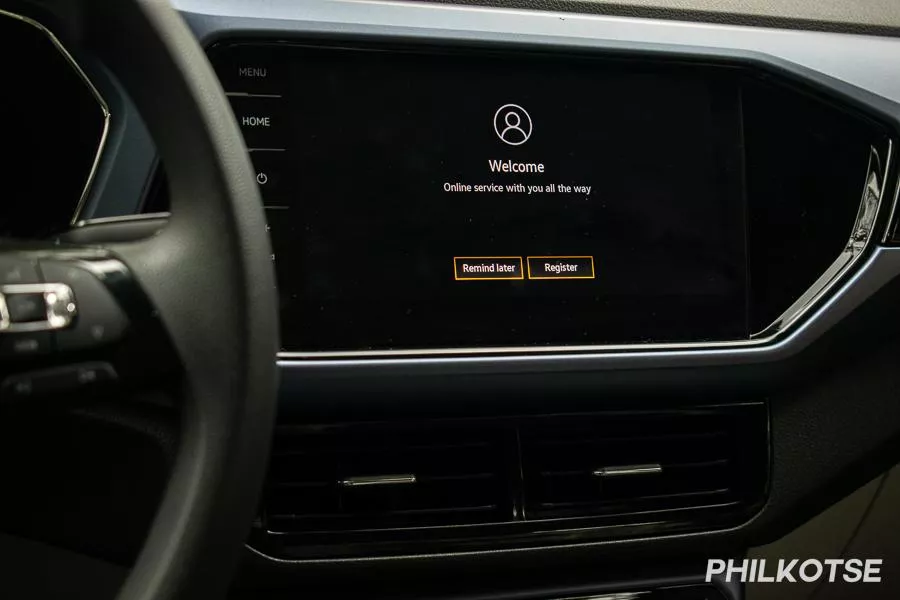 A closer look at the touchscreen. This also features gesture control for ease of use A picture of the T-Cross' touchscreen.