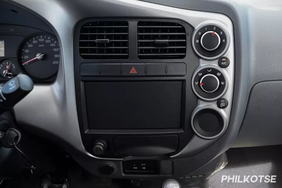 The K2500's dashboard is ready to accommodate an aftermarket audio unit A picture of the K2500's dashboard