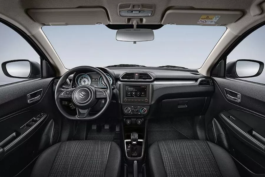 A picture of the Suzuki Dzire's interior