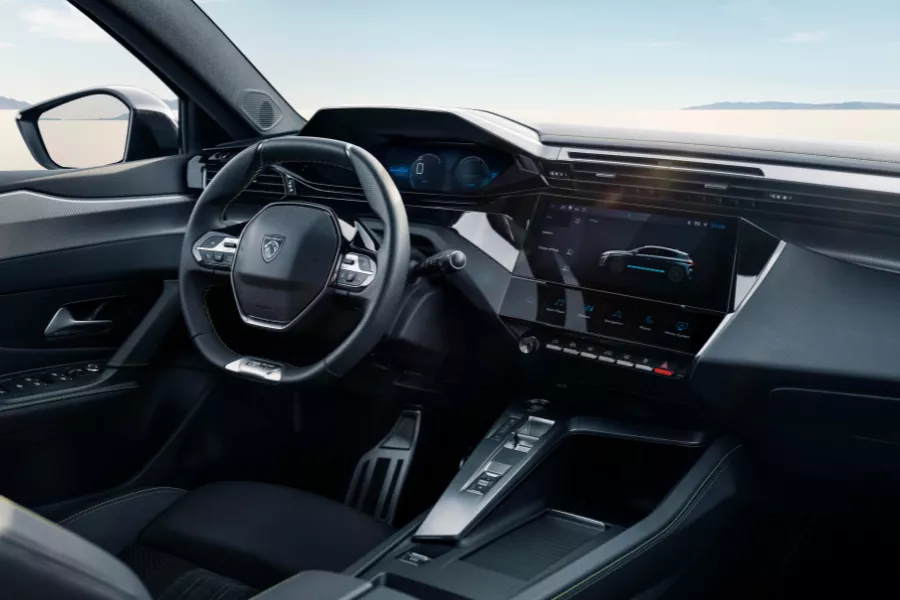 The e-308's cockpit