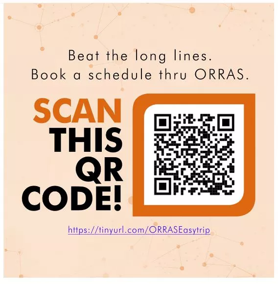 A picture of the QR code for Easytrip registration website