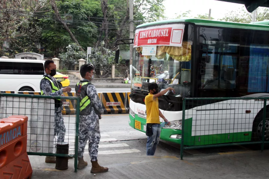 A picture of a bus stop along EDSA