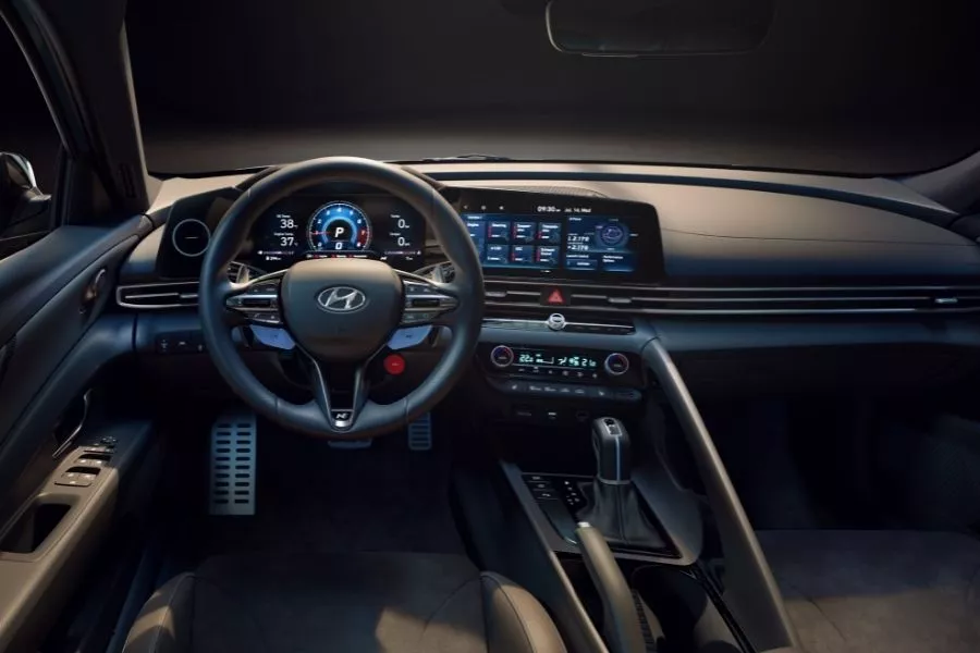 The 10.3-inch screen on the Elantra N is also found on the top-spec Elantra Limited for the US A picture of the Hyundai Elantra N's cockpit